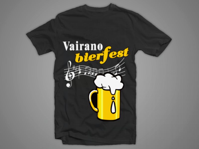 T-shirt per lo staff del Vairano Bierfest realizzata in termoapplicato con effetto rilievo.